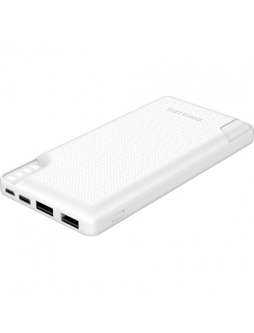 Philips DLP2010NW/62 10.000 Mah 2 x 2.4A USB Çıkış Micro USB + Type C Giriş Powerbank Beyaz