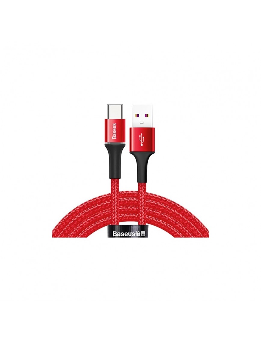 Baseus CATGH-H09 Halo Type-C 40W Flash Şarj USB Şarj Kablosu 2 mt Kırmızı