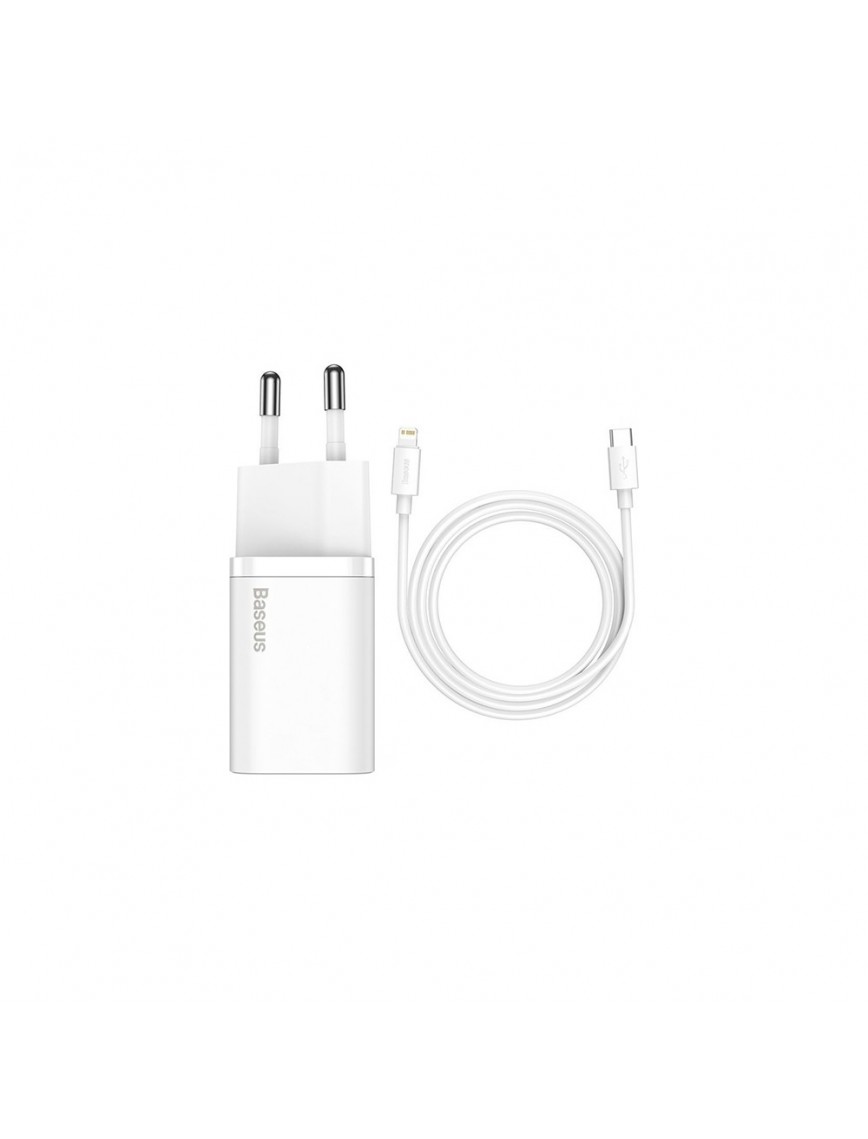 Baseus Super Si 1c 20W Hızlı Şarj Adaptörü + Type-C To Lightning iPhone Uyumlu 1m Şarj Kablosu TZCCSUP-B02